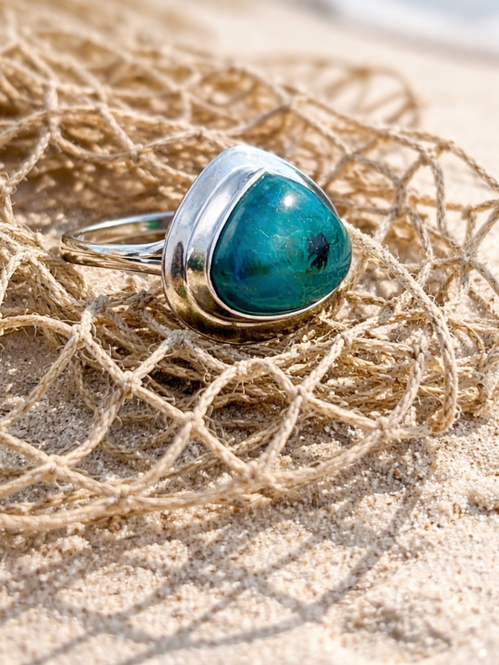 Azurite Chrysocolla Ring - Picture 6 of 15